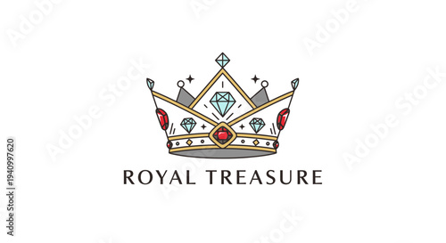 Royal Crown Logo with Precious Jewels.