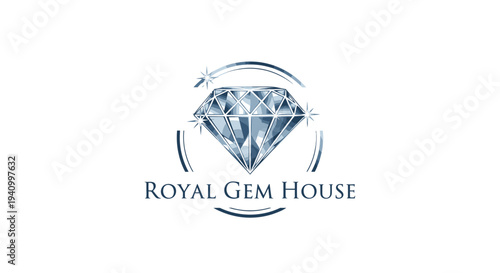Royal Gem House Diamond Logo Design.