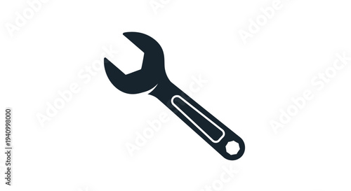 Adjustable Wrench Tool on White Background 2.