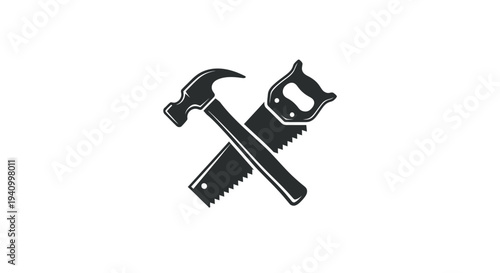Hammer and Saw Tools Illustration.