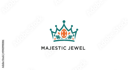 Majestic Jewel Crown Logo Design Element.