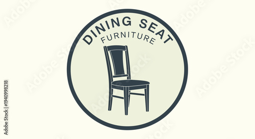 Dining Chair Illustration in Circle Logo.