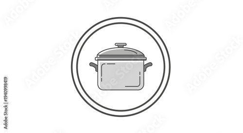 Simple Line Drawing of a Pot.