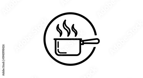 Simple Line Drawing of Cooking Pot 1.