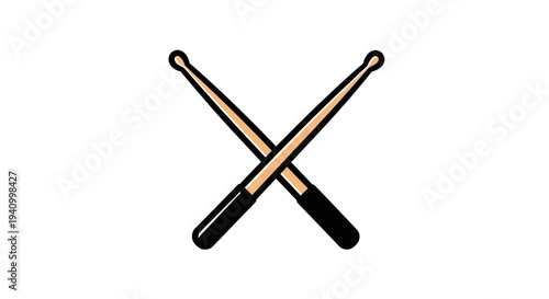 Crossed Drumsticks Music Percussion Instruments.