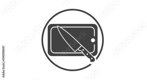 Simple Line Icon of Smartphone with Knife.