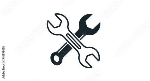 Crossed Wrench and Screwdriver Icon.