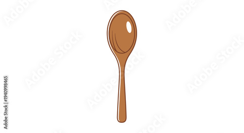 Wooden Spoon Isolated on White Background.