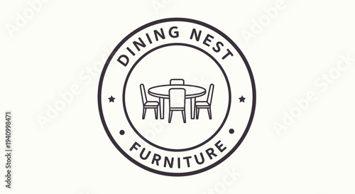 Dining Nest Furniture Logo Design Element.