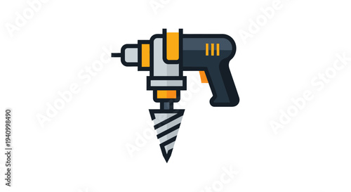 Electric Drill with Screwdriver Bit.