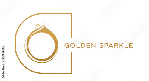 Golden Sparkle Logo with Diamond Ring.