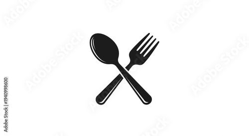 Black Silhouette of Spoon and Fork 1.