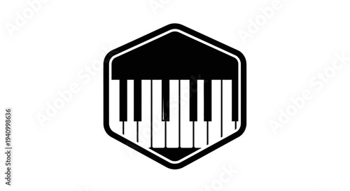 Piano Keys Logo Design Element.