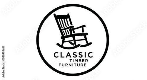 Classic Timber Furniture Logo with Rocking Chair.