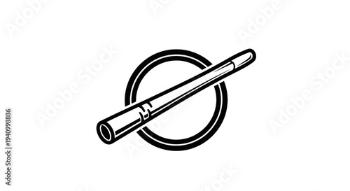 No Smoking Sign with Cigarette Illustration.