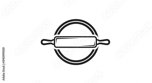 Simple Line Drawing of Rolling Pin 1.