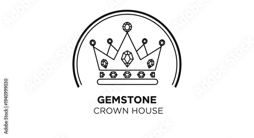 Black and White Crown Logo Design.