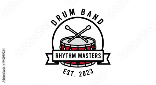 Drum Band Rhythm Masters Logo Design.