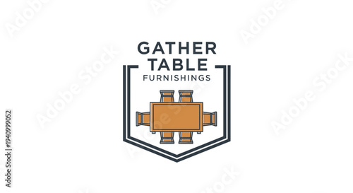 Gather Table Furnishings Logo Design Element.