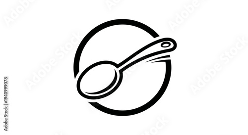 Black and White Spoon Logo Design.