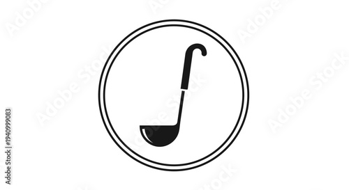 Black Golf Club Icon in Circle.