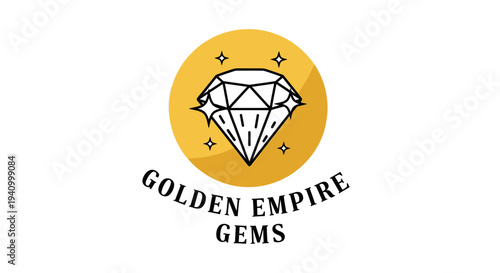 Golden Empire Gems Diamond Logo Illustration.