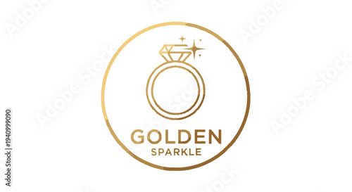 Golden Ring Logo Design Element Illustration.