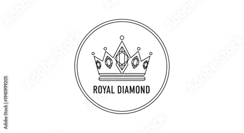 Royal Diamond Crown Logo Design Element.