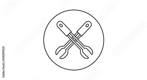 Crossed Wrenches Icon Simple Design Illustration.