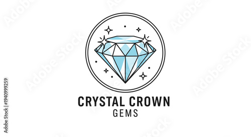 Crystal Crown Gems Luxury Diamond Logo.
