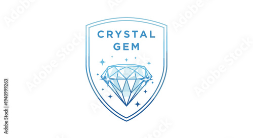 Crystal Gem Shield Logo Design Element.