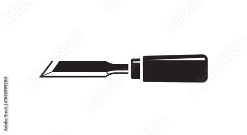 Black Craft Knife with Sharp Blade.