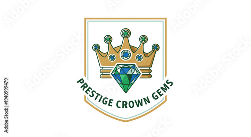 Luxury Prestige Crown Gems Logo Design.