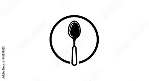 Simple Line Drawing of a Spoon 2.