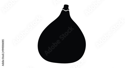 Simple black silhouette of a gourd or pear shaped object