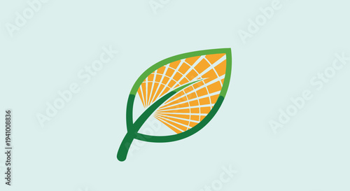 Green and Yellow Leaf Illustration.