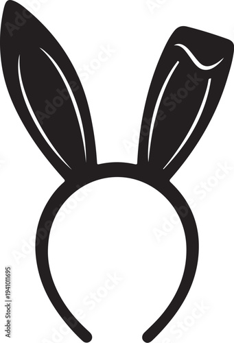 Black Bunny Ears Headband for Easter or Cosplay Fun