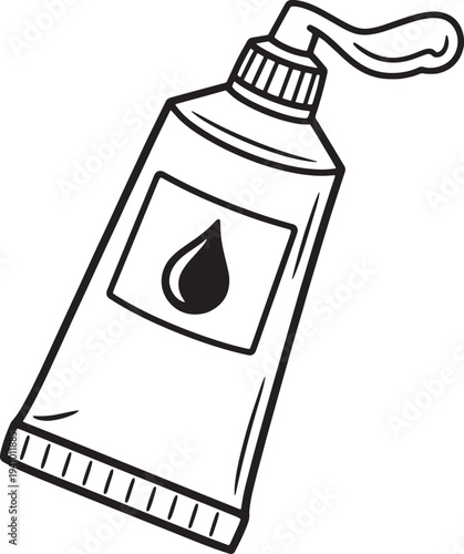 Tube of cream or ointment with a drop on the label