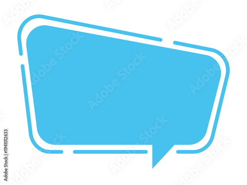 Minimal green speech bubble doodle vector sticker, flat cartoon message box, blank chat box element, frame border, banner