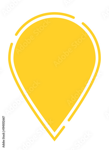 Minimal yellow speech bubble doodle vector sticker, flat cartoon message box, blank chat box element, frame border, banner