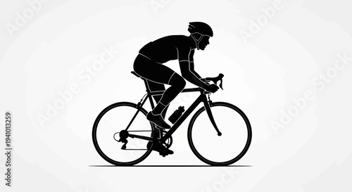 Professional cyclist riding sleek bicycle with focused expression