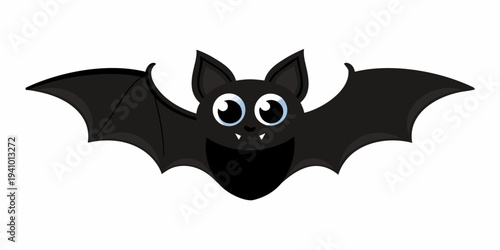 A cartoon bat with large eyes and outstretched wings is displayed