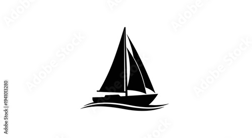 Sailboat gliding smoothly across calm waters with full sails