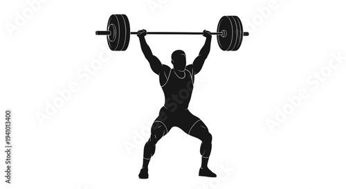 Man lifting heavy weights in dynamic exercise motion