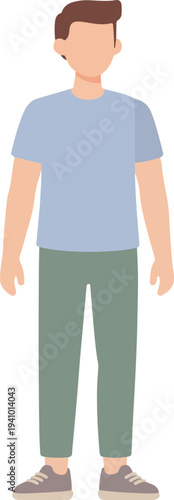 Male Body Close Up – Casual Outfit Minimal Flat Vector Illustration