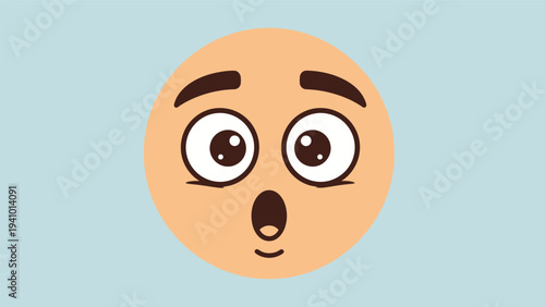 Surprised Cartoon Face with Wide Eyes.