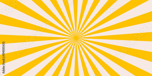 Sun Rise Radial Retro Groovy Pattern. Cool Y2k Rays Texture Vector Design. Psychedelic Background.