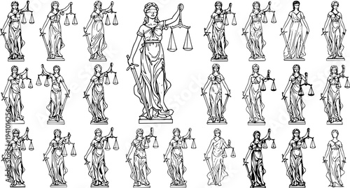 Justice Lady Statues Collection - Symbol of Law, Fairness, and Equity