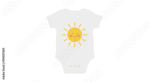 Vector illustration of baby onesie with smiling sun