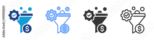 Conversion Rate Optimization icon set multiple style collection